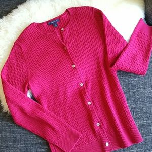 LAND'S END Cable Knit Cardigan